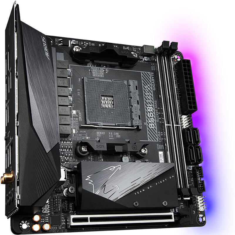 技嘉 B550I AORUS PRO AX迷你雕主板 支持WIFI6/3060TI/3070/5600X/5800X/3700X/(AMD B550/ Socket AM4)