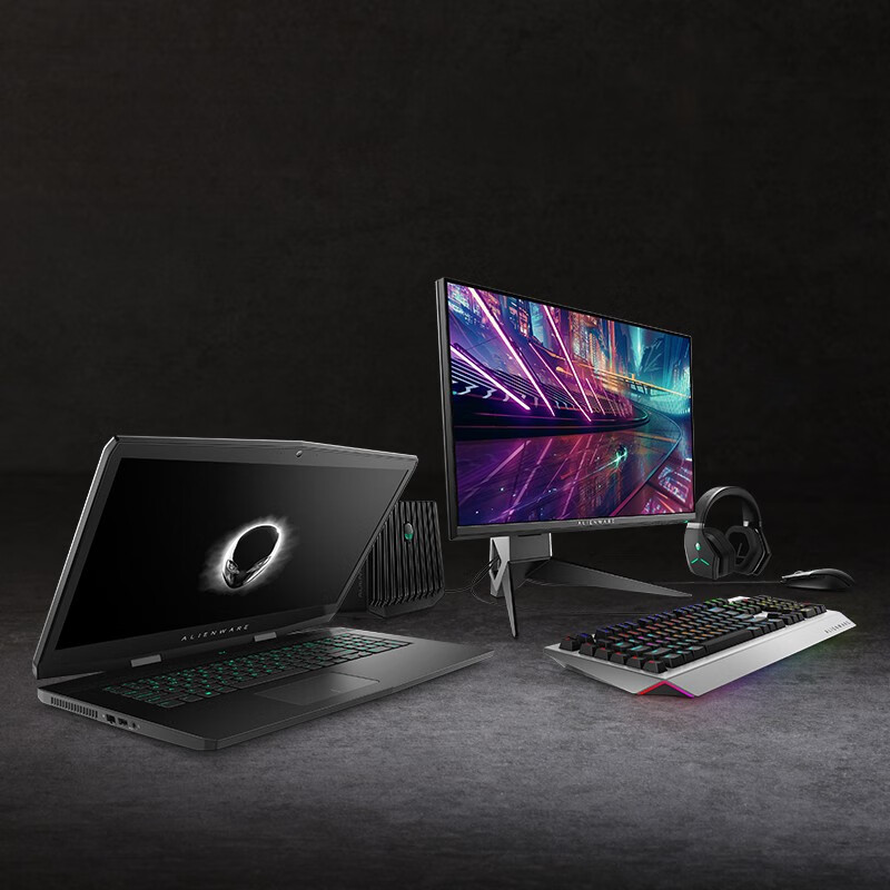 外星人（Alienware）戴尔Dell AW768 机械键盘 茶轴 (AlienFX RGB灯效 全键无冲 15个宏按键) Pro版 黑银