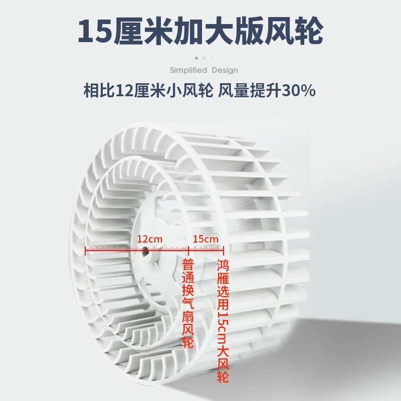 鸿雁集成吊顶换气扇厨房排气扇卫生间排风扇厕所大风量抽风机大功率低噪音P0318L