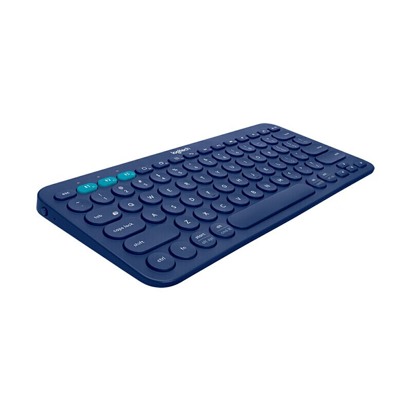 罗技（Logitech） K380无线蓝牙键盘多功能便携智能蓝牙键盘安卓苹果电脑手机 K380蓝+PEBBLE黑（熊猫滚滚）