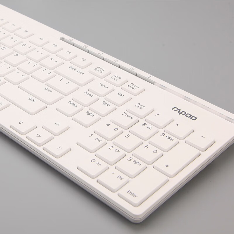雷柏（Rapoo） 8100G 键鼠套装 无线蓝牙键鼠套装 办公键盘鼠标套装 无线键盘 蓝牙键盘 鼠标键盘 白色
