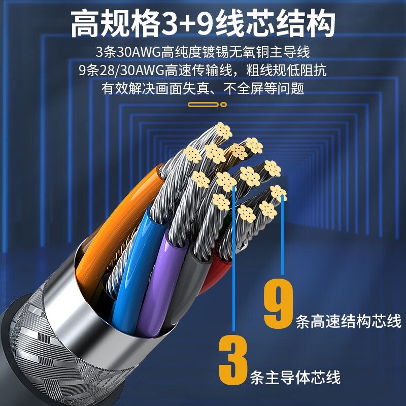胜为（shengwei）VC-6100 3+9阻燃VGA高清信号连接线 10m 双磁环电脑电视连接线 显示器视频数据线