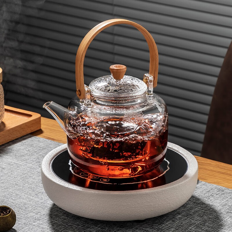 忆壶茶 YIHUTEA 茶壶煮茶器 泡茶壶玻璃茶具 烧水煮水壶大容量家用办公普洱红茶提梁壶900ML