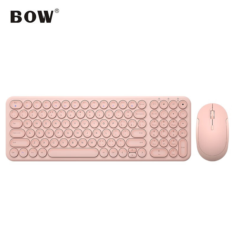 航世（BOW）HW098SDL-2 无线键盘鼠标套装 充电键鼠套装 超薄静音便携 笔记本台式电脑办公键盘鼠标 粉色