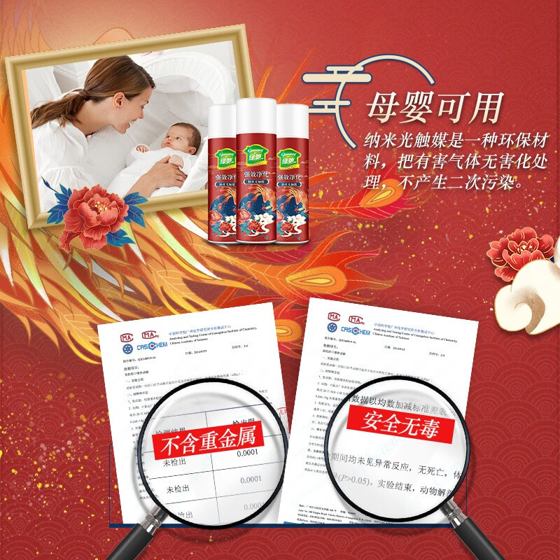 綠馳 強(qiáng)效凈化光觸媒去甲醛清除劑450ml 新房裝修去異味除甲醛噴霧劑 家用汽車吸甲醛超活性炭噴劑