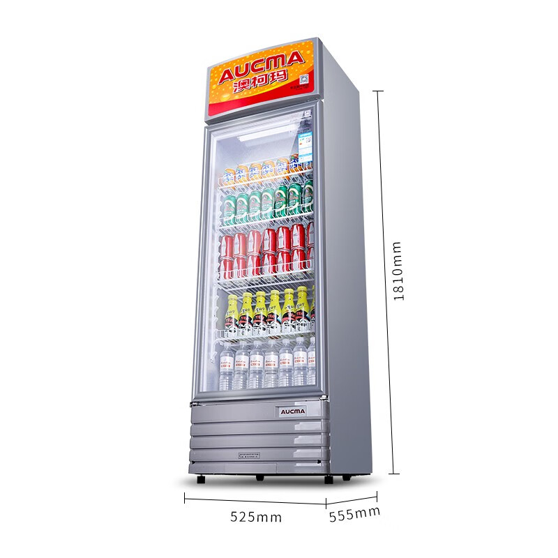 澳柯玛（AUCMA） 227升立式单门家用商用展示柜 冷藏饮料茶叶保鲜柜 啤酒冷饮玻璃门冰柜 SC-237(NE)