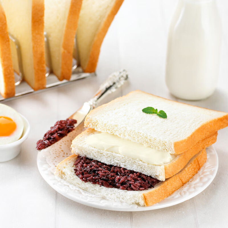 玛呖德 malidak 紫米面包黑米夹心奶酪切片三明治蒸蛋糕营养早餐零食品整箱批发网红口袋面包1100g