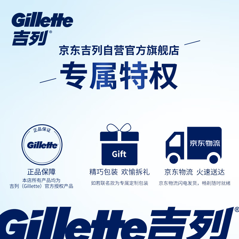 吉列(Gillette)剃须泡沫刮胡子泡沫胡须泡沫非吉利 锋隐致顺清新海洋啫喱170g