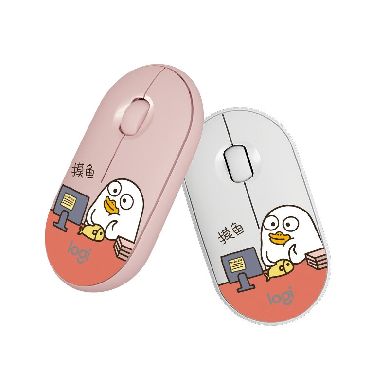 羅技（Logitech）Pebble 鵝卵石輕薄型靜音鼠標(biāo) 藍(lán)牙無(wú)線雙模 靜音 便攜 時(shí)尚鼠標(biāo) 【小劉鴨摸魚(yú)】粉色