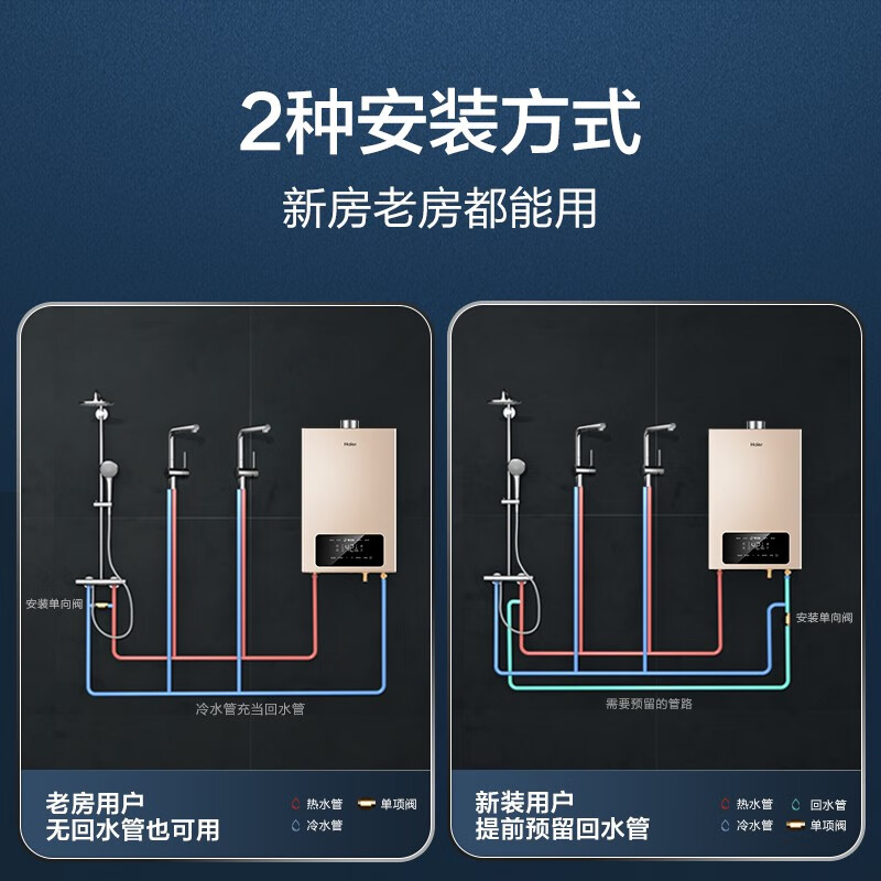 海尔（Haier）16升双增压双循环零冷水燃气热水器天然气五重净化WIFI智控JSQ30-16JR5(12T)U1 * 京东小家智能