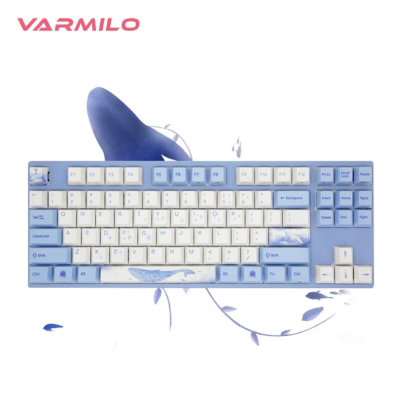 阿米洛（Varmilo）海韵系列 阿米洛静电容V2  PBT键帽 办公键盘 游戏键盘 海韵MA87键有线白灯 静电容V2樱花粉轴