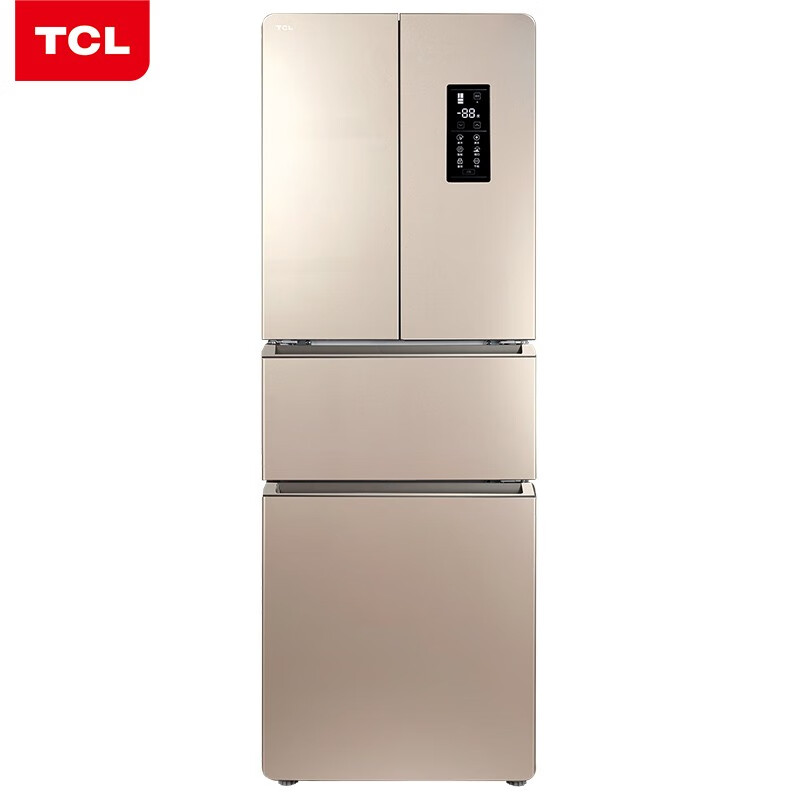 TCL 318升 风冷无霜法式多门电冰箱 电脑控温 独立三温区 中门宽幅变温 （流光金） BCD-318WEZ50
