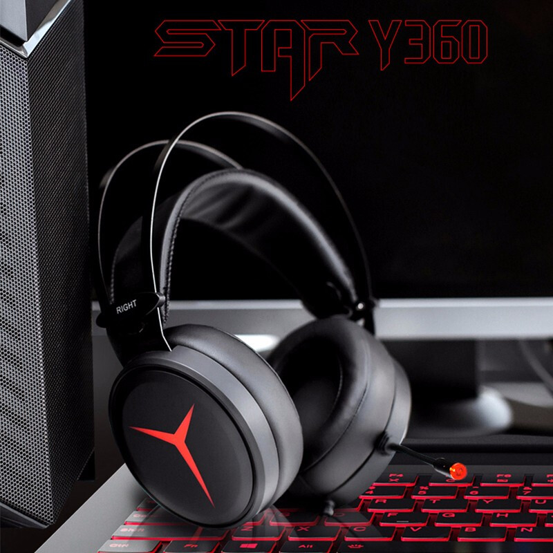 联想(Lenovo)拯救者原装 Star Y360 游戏耳机 头戴式电脑耳麦 专业电竞线控USB耳机耳麦 黑色 R9000P/R7000