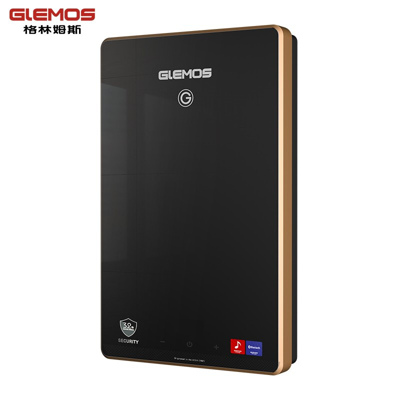 格林姆斯（GLEMOS）即熱式電熱水器 淋浴洗澡家用變頻恒溫過水熱直熱式小型免儲水熱水器音樂款 WZL9S-7.5KW黑色