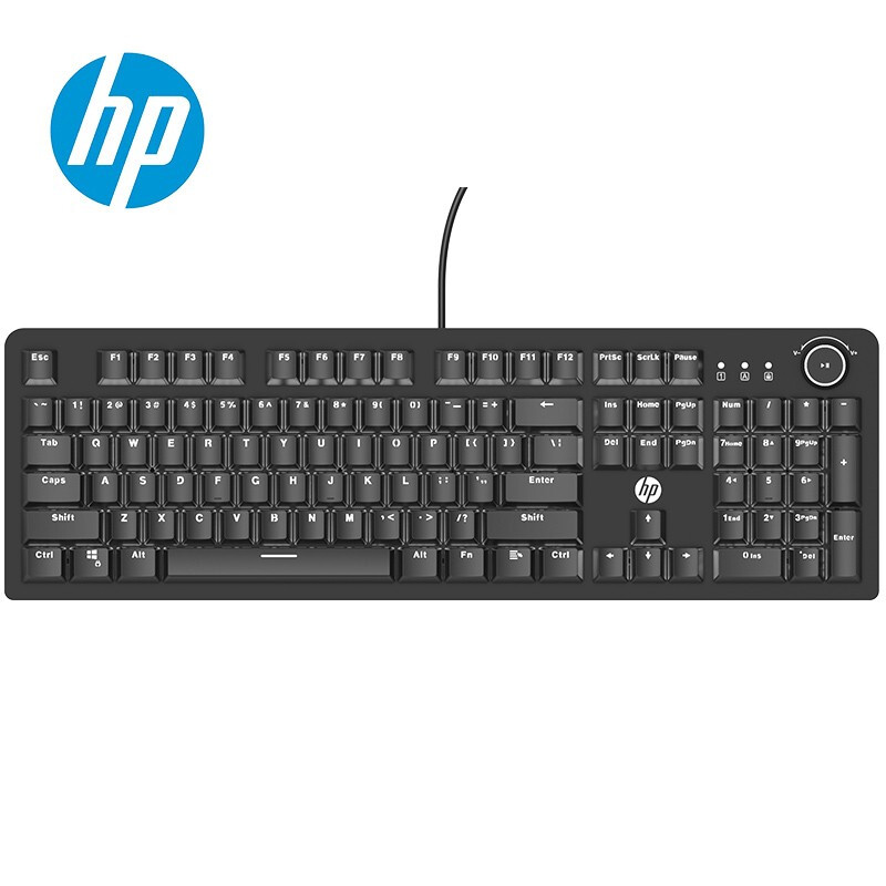 惠普（HP）K10G 机械键盘 USB有线机械键盘 游戏机械键盘 全尺寸背光机械键盘 K10G机械键盘黑色【白光青轴】