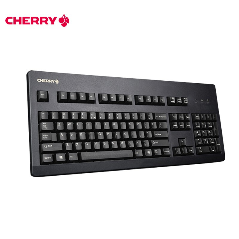 櫻桃（Cherry）G80-3000LPCEU-2 機械鍵盤 有線鍵盤 游戲鍵盤 全尺寸鍵盤 經(jīng)典復(fù)古 黑色 黑軸