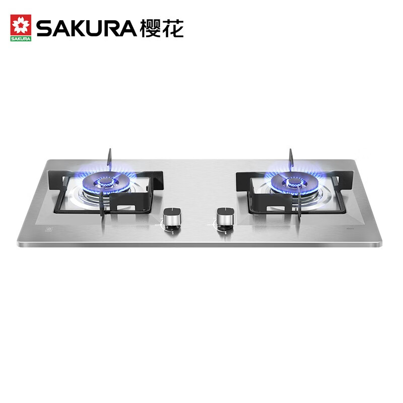 %title插图%num 樱花(SAKURA)燃气灶天然气灶煤气灶双灶液化气台嵌两用家用不锈钢灶台一级能效猛火灶黄铜火盖 ADG05 液化气4.8KW大火力
