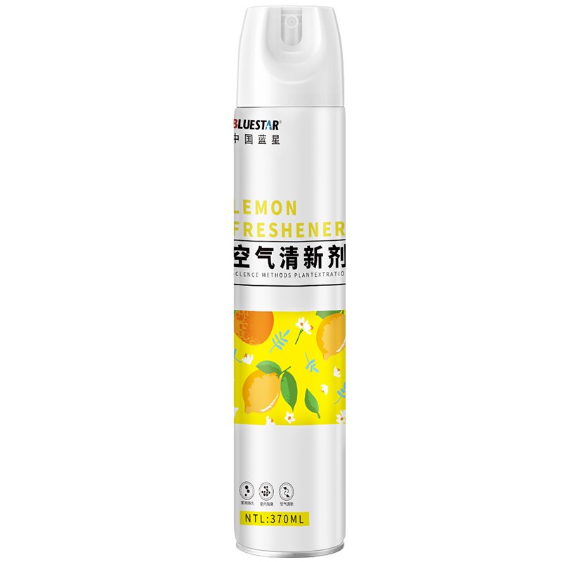 中国蓝星 空气清新剂 370ml柠檬香型清新喷雾 复合香去除臭味室内新车除异味芳香剂空气净化喷雾 