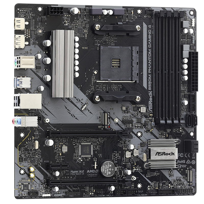 华擎（ASRock）B550M Phantom Gaming 4主板 支持 CPU 3300X/3500X/3700X（AMD B550/Socket AM4）