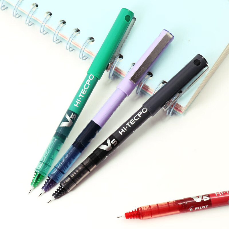日本百乐（PILOT）BX-V5 直液式走珠笔中性笔 0.5mm针管水笔签字笔 彩色学生考试笔 紫色