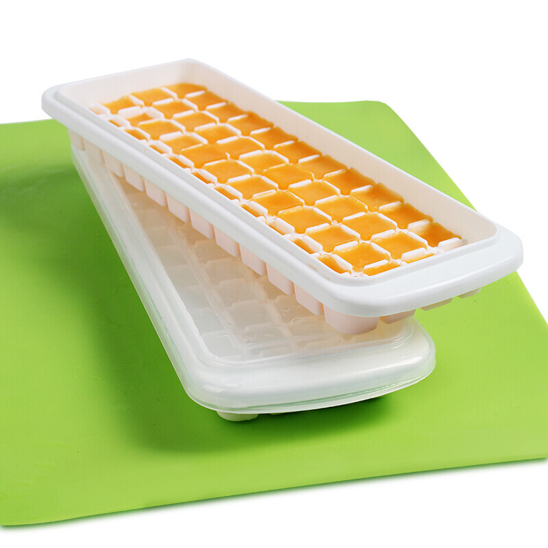 奥美优 家用创意冰格冰糕冰块模具 冰箱制冰盒DIY制冰器 白色48格 带盖 AMY5031