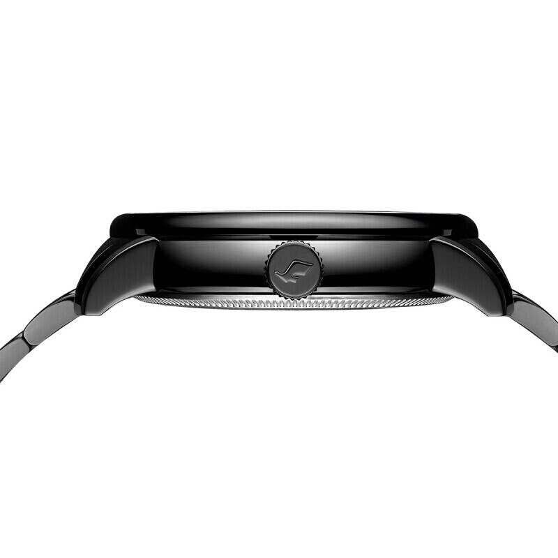 飞亚达（FIYTA）手表 摄影师系列自动机械镂空黑盘黑钢带 酷黑时尚男表DGA23001.BBB