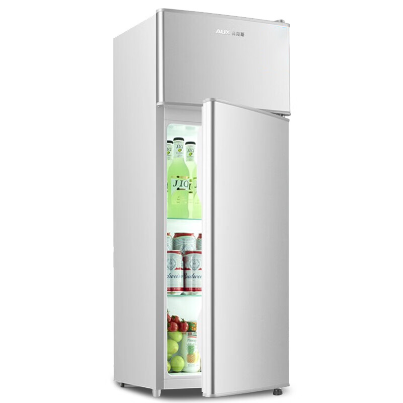 奥克斯（AUX）家用双门迷你小型冰箱 冷藏冷冻保鲜冰箱小 宿舍租房节能电冰箱 BCD-50K128 50升 银色