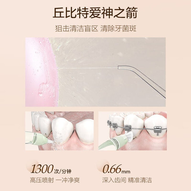 素士冲牙器/水牙线/洁牙机 非电动牙刷抽拉式便携洗牙器 小米生态W1卢浮宫联名礼盒