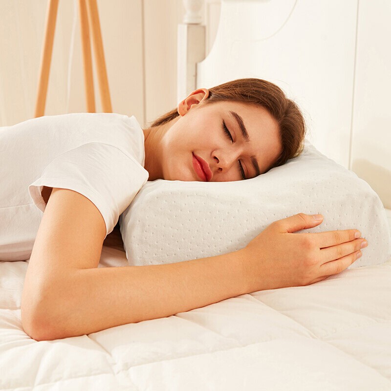 南极人NanJiren 枕头乳胶枕一对装 天然泰国乳胶 橡胶枕成人颈椎安睡枕芯 34*58cm
