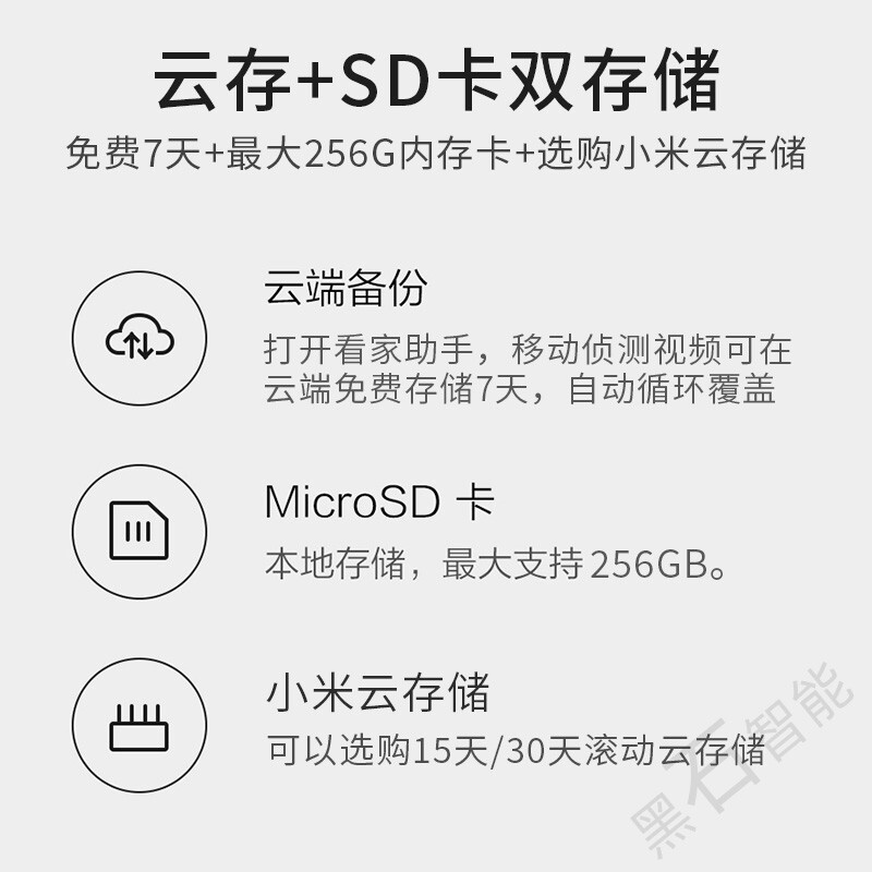 小米（MI） 小白智能摄像机云台版Y2 家用360°监控高清夜视摄像头 云台版Y2+32G内存卡 标配