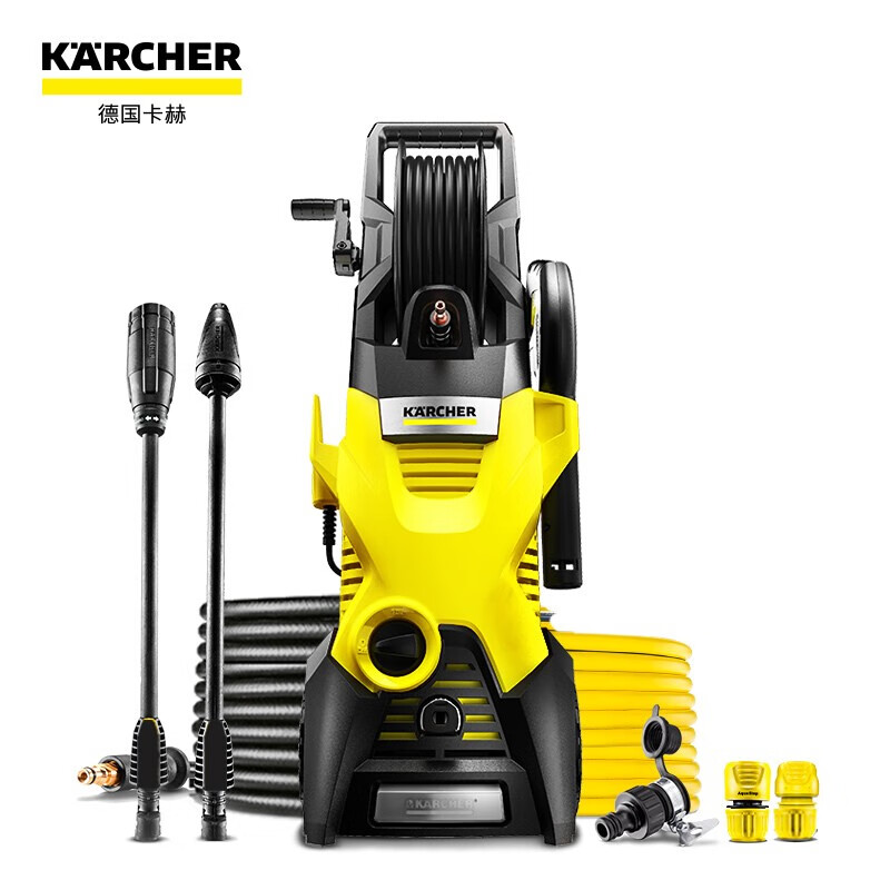 Karcher卡赫高压清洗机 洗车水枪家用洗车机 洗车神器卷轴收纳款 德国凯驰集团K3Plus HR