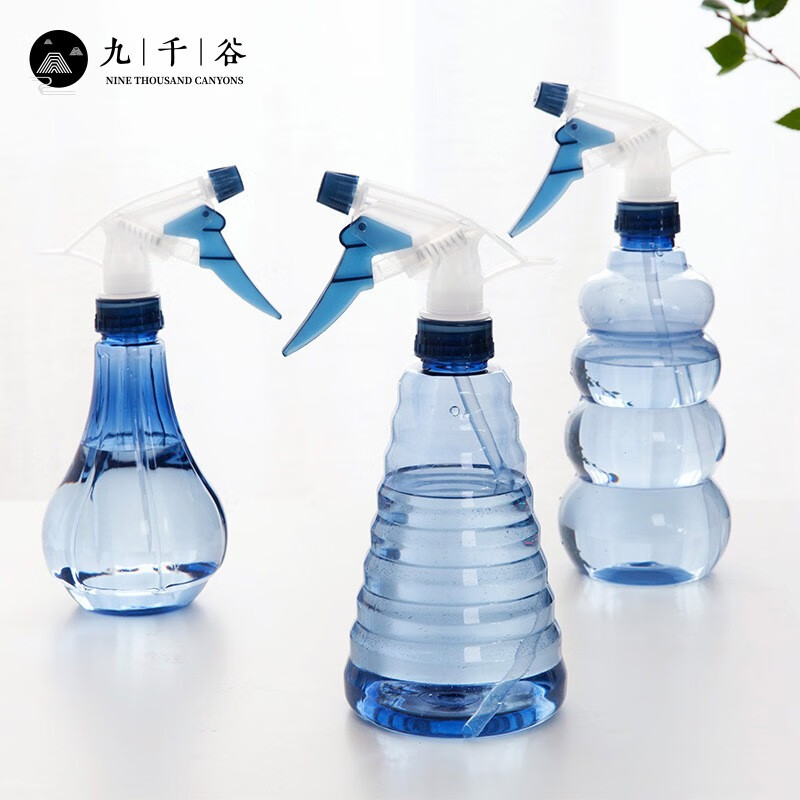 九千谷 噴壺水滴藍(lán)400ml 辦公室噴壺小水壺家用酒精消毒噴壺澆花多肉園藝工具綠植盆栽透明清潔噴霧器1169