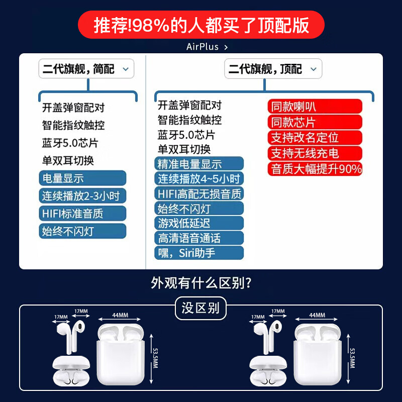 【顶配版】MR.G Air无线蓝牙耳机适用苹果12/11华为oppo小米vivo手机双耳华强北二代 改名定位+顶配音质+入耳检测+秒弹窗配对 21年2代顶配旗舰版【贈保护套】