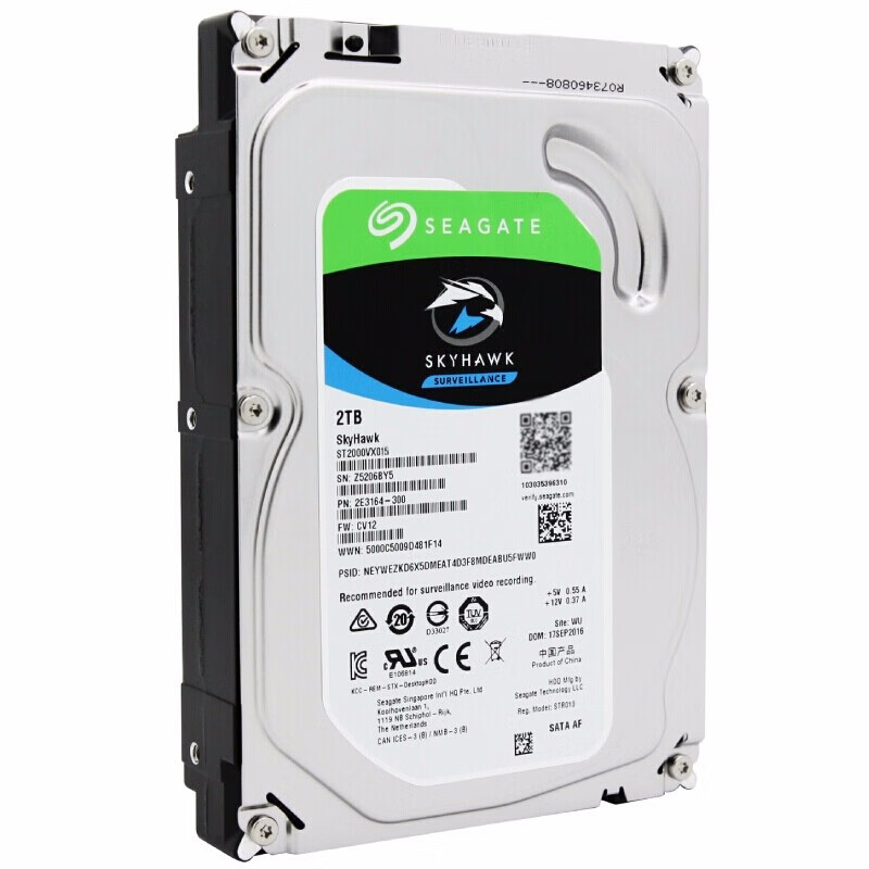 希捷(Seagate) 監(jiān)控硬盤2TB 256MB SATA 希捷酷鷹SkyHawk 低功耗版 ST2000VX015