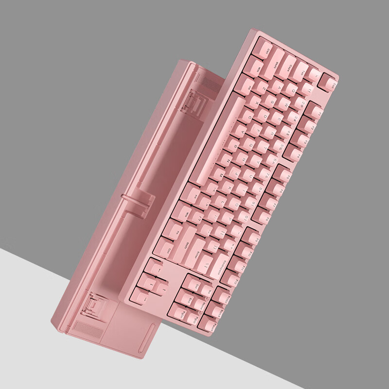 ikbc87机械键盘有线游戏樱桃cherry轴电脑外设电竞笔记本数字办公C104/200无线蓝牙可选 C200粉色有线87键 茶轴