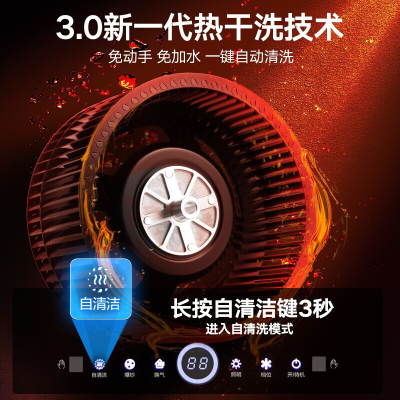 %title插图%num Haotaitai好太太油烟机7字型顶侧双吸抽油烟机 家用厨房爆炒大吸力自动清洗油烟机 D958-高档黑-挥手智控款