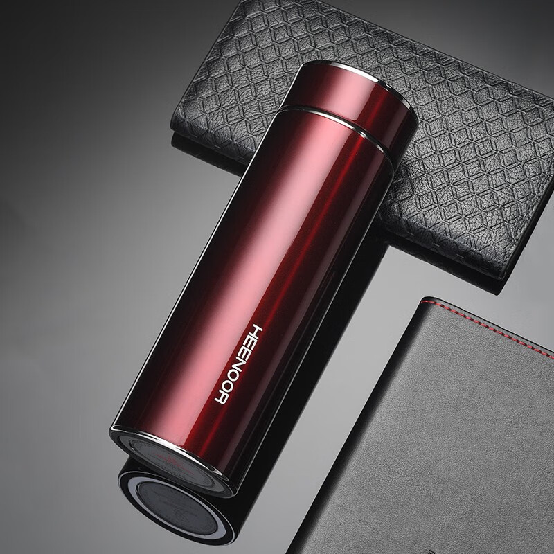 希诺(heenoor)纳米银真空保温杯抗菌杯 玛瑙红 330ml