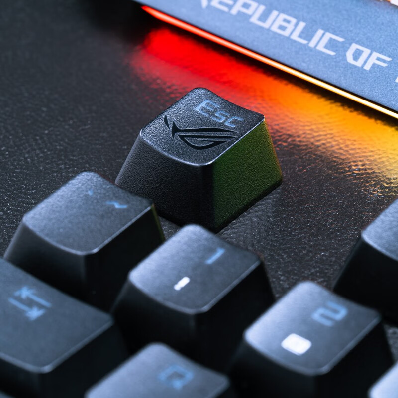 ROG 双色注塑PBT键帽升级套件 机械键盘 透光材料 游戏键盘配件 104/105键 个性化DIY 含拔键器
