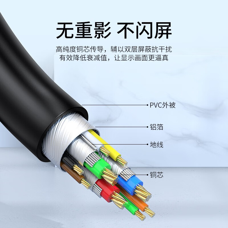 優(yōu)越者(UNITEK)VGA線 電腦顯示器連接線投影儀轉(zhuǎn)換線 3+6視頻延長數(shù)據(jù)線 純銅雙磁環(huán)高清線1.5米 Y-C503K