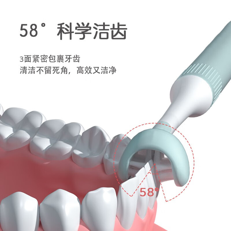 迈贝仕 3d儿童牙刷三面4-6-12岁以上小孩360度超软刷毛宝宝u型刷牙神器 黄色