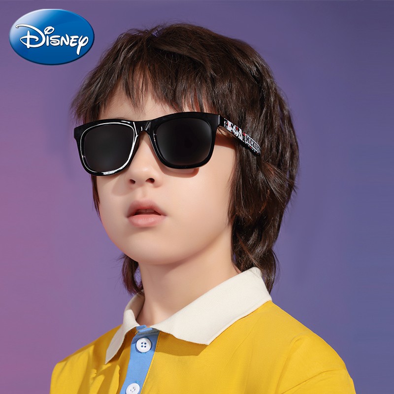 迪士尼（Disney）儿童太阳镜男女儿童墨镜小孩防紫外线儿童眼镜4-12岁 CT7黑框