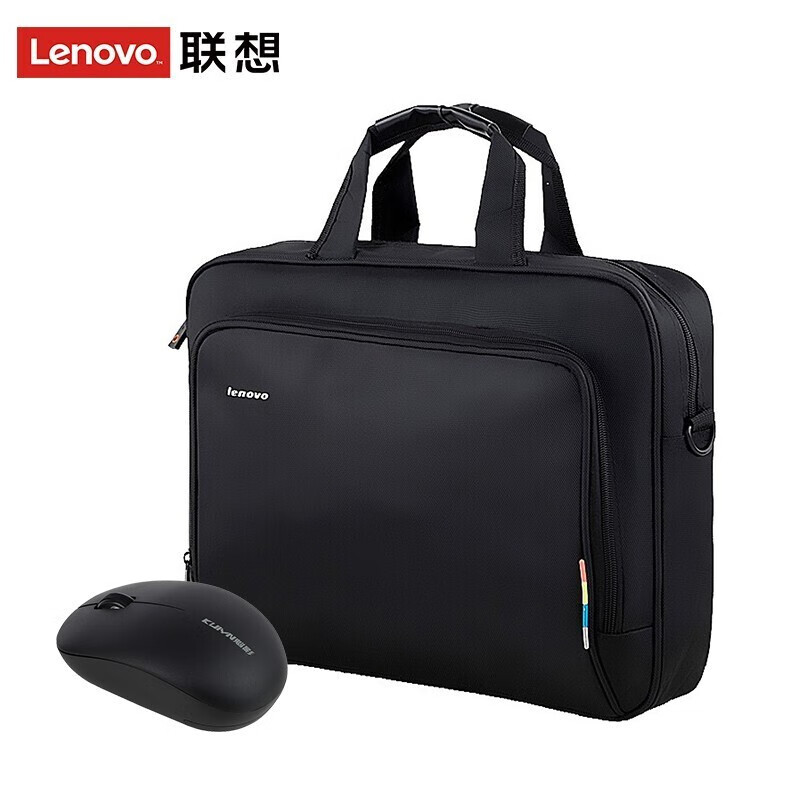 联想（Lenovo）手提单肩电脑包套装部分仓储不随机发送，未收到请联系客服领取 电脑包+定制无线鼠标