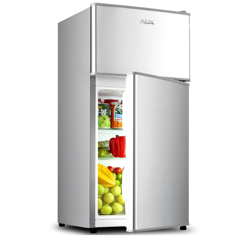 奥克斯（AUX）家用双门迷你小型冰箱 冷藏冷冻保鲜小冰箱 宿舍租房节能电冰箱 BCD-38K122  全新升级款 银色