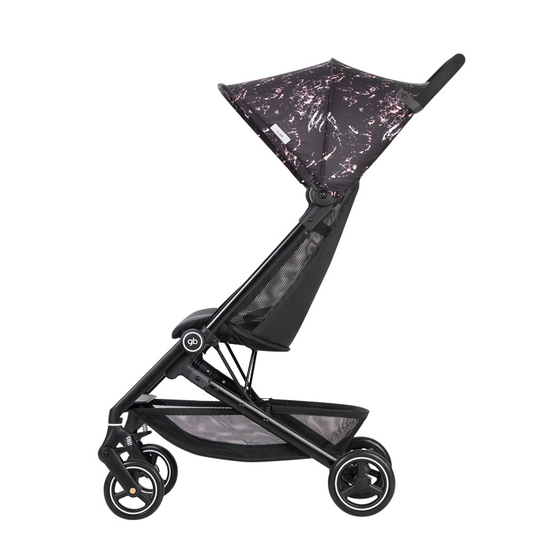 gb好孩子 婴儿推车 婴儿车 轻便折叠易携带 车轮避震可登机 黑粉色 D328-S335BP