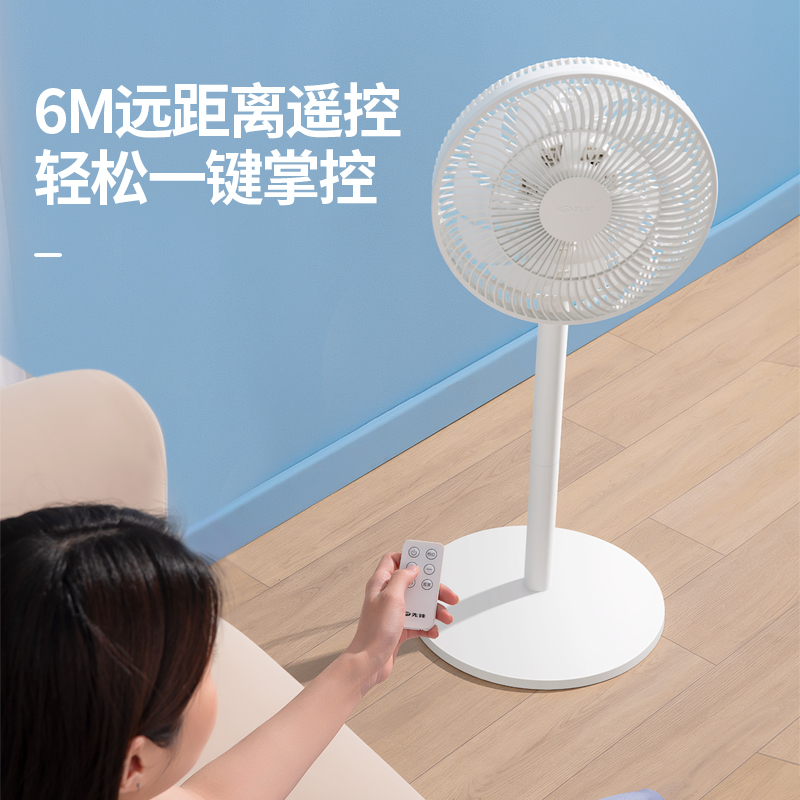 先锋(Singfun)遥控电风扇落地扇摇头定时流通空气循环扇小米白色DLD-D15空调伴侣扇