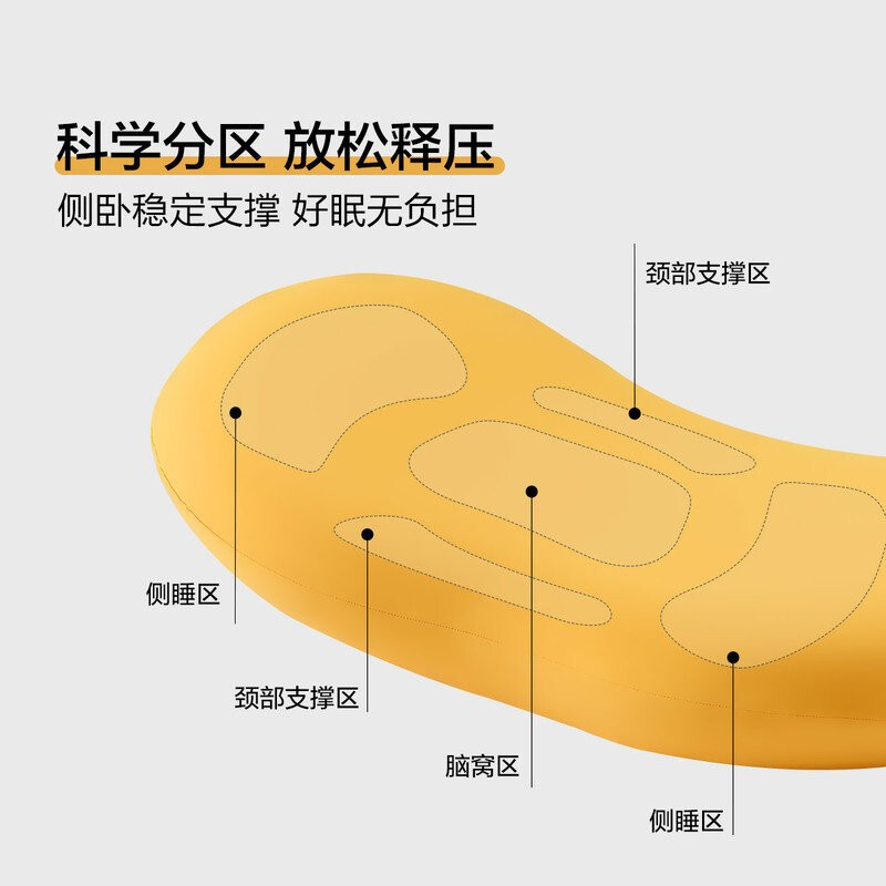 水星家紡 枕頭頸椎枕 記憶枕芯貓肚皮枕五星級酒店級記憶棉升級抗菌枕64*38cm