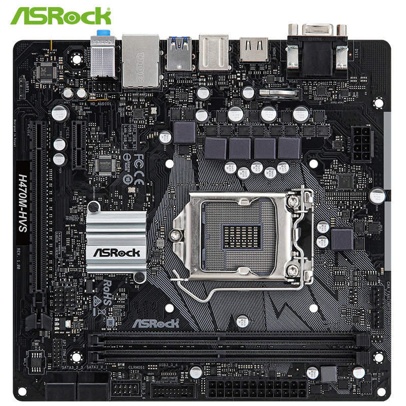 华擎（ASRock）H470M-HVS主板 支持CPU 10100/10400F（ Intel H470/LGA 1200）