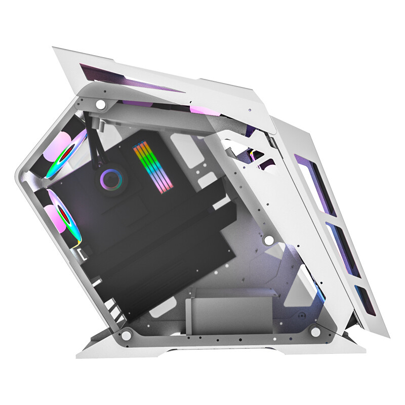 玩嘉小咖电脑机箱atx大板水冷机箱全侧透游戏主机箱异型机箱台式机小