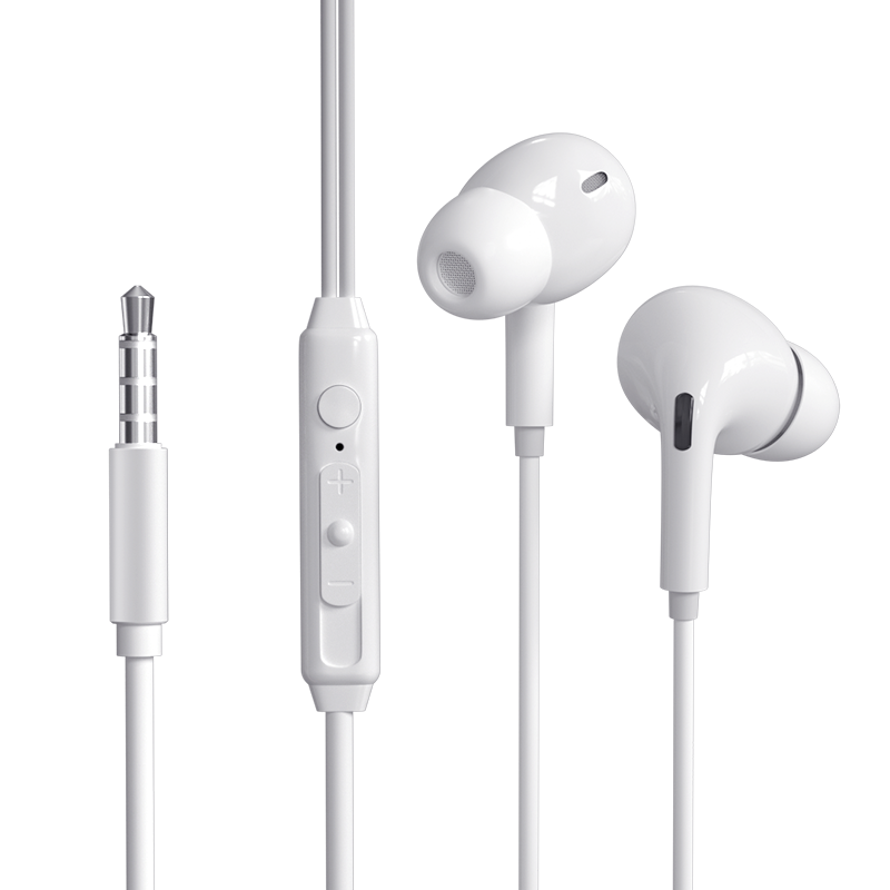 菲利达 耳机有线入耳式降噪线控带麦音乐游戏type-c耳机适用于小米OPPO华为vivo手机   象牙白3.5mm接口【30天质保丨一年换新】