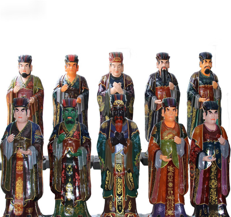 阎王爷神像玻璃钢雕塑彩绘阎罗天子地府十王佛像站像文武判官神像 1.